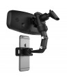 Adjustable car rearview mirror holder for smartphone black