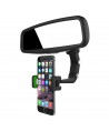 Adjustable car rearview mirror holder for smartphone