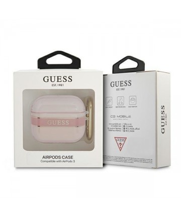 Guess GUA3HHTSP AirPods 3 cover pink/pink Strap Collection