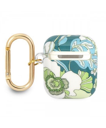 Guess GUA2HHFLN AirPods cover green/green Flower Strap Collection