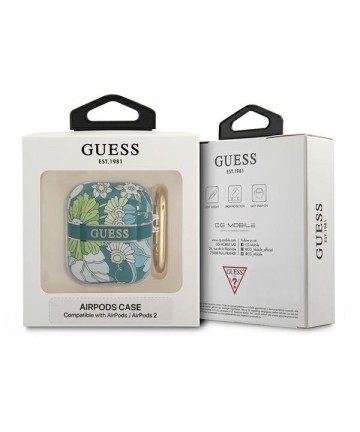 Guess GUA2HHFLN AirPods cover green/green Flower Strap Collection