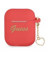 Guess GUA2LSCHSR AirPods cover red/red Silicone Charm Heart Collection
