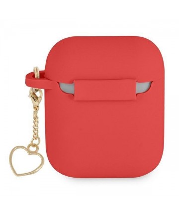 Guess GUA2LSCHSR AirPods cover red/red Silicone Charm Heart Collection