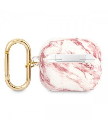 Guess GUA3HCHMAP AirPods 3 cover pink/pink Marble Strap Collection