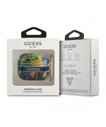 Guess GUA3HHFLB AirPods 3 cover blue/blue Flower Strap Collection