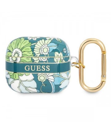 Guess GUA3HHFLN AirPods 3 cover green/green Flower Strap Collection