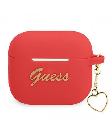 Guess GUA3LSCHSR AirPods 3 cover red/red Silicone Charm Heart Collection