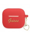 Guess GUA3LSCHSR AirPods 3 cover red/red Silicone Charm Heart Collection