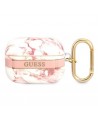 Guess GUAPHCHMAP AirPods Pro cover pink/pink Marble Strap Collection