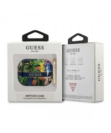 Guess GUAPHHFLB AirPods Pro cover blue/blue Flower Strap Collection