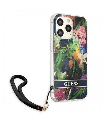 Guess GUHCP13LHFLSB iPhone 13 Pro / 13 6.1" blue/blue hardcase Flower Strap