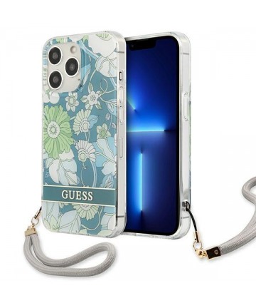 Guess GUHCP13LHFLSN iPhone 13 Pro / 13 6.1" green/green hardcase Flower Strap