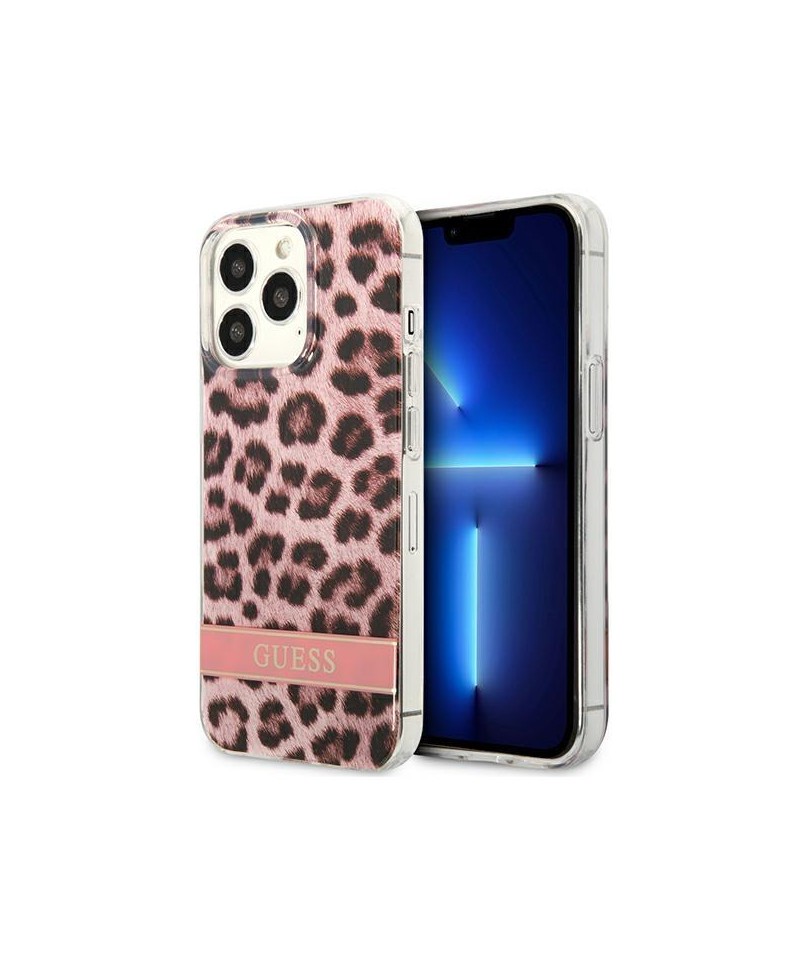 Guess GUHCP13LHSLEOP iPhone 13 Pro / 13 6.1" pink/pink hardcase Leopard