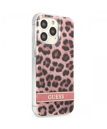 Guess GUHCP13LHSLEOP iPhone 13 Pro / 13 6.1" pink/pink hardcase Leopard