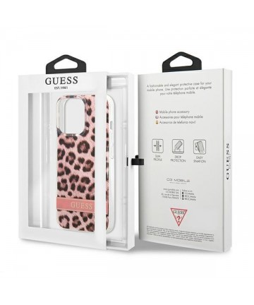 Guess GUHCP13LHSLEOP iPhone 13 Pro / 13 6.1" pink/pink hardcase Leopard