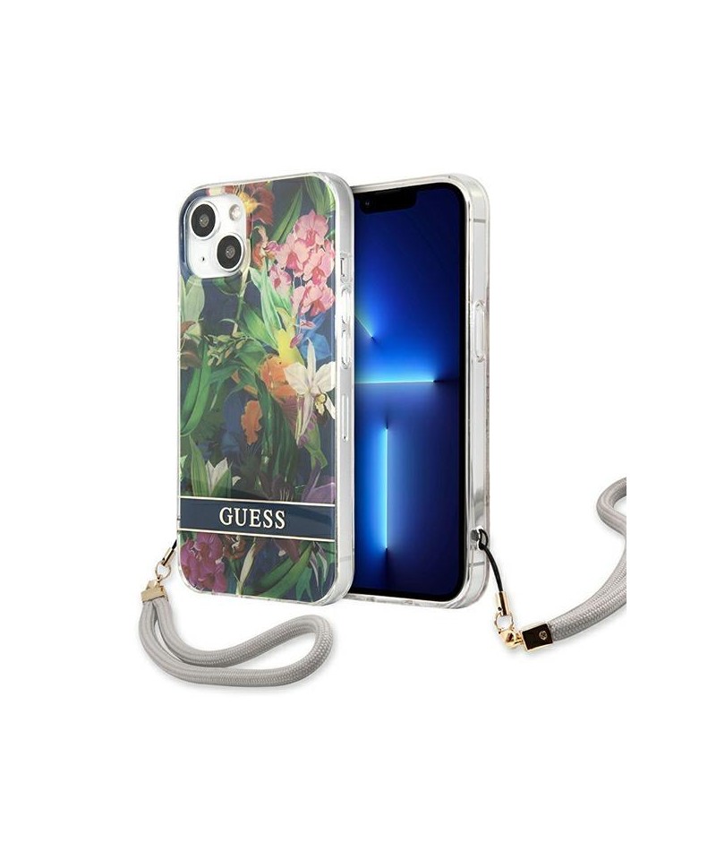 Guess GUHCP13SHFLSB iPhone 13 mini 5.4" blue/blue hardcase Flower Strap