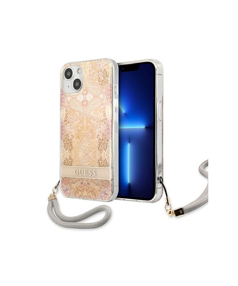 Guess GUHCP13SHFLSD iPhone 13 mini 5.4" gold/gold hardcase Flower Strap