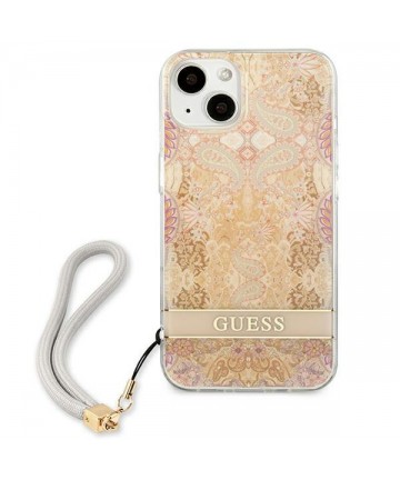 Guess GUHCP13SHFLSD iPhone 13 mini 5.4" gold/gold hardcase Flower Strap