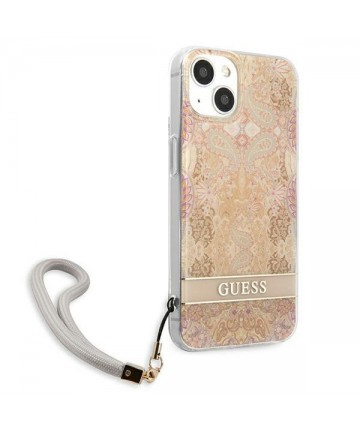 Guess GUHCP13SHFLSD iPhone 13 mini 5.4" gold/gold hardcase Flower Strap