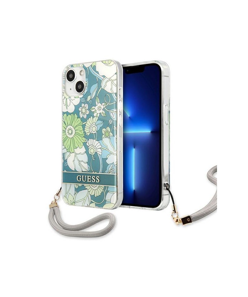 Guess GUHCP13SHFLSN iPhone 13 mini 5.4" green/green hardcase Flower Strap