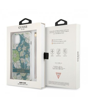 Guess GUHCP13SHFLSN iPhone 13 mini 5.4" green/green hardcase Flower Strap
