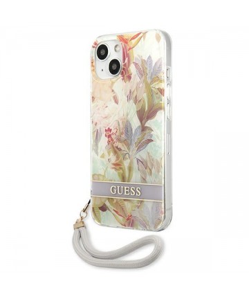 Guess GUHCP13SHFLSU iPhone 13 mini 5.4" purple/purple hardcase Flower Strap