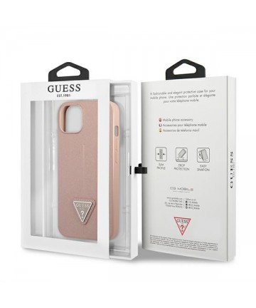 Guess GUHCP13SPSATLP iPhone 13 mini 5.4" pink/pink hardcase SaffianoTriangle Logo