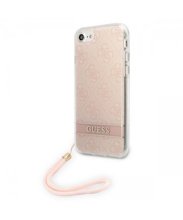 Guess GUOHCI8H4STP iPhone SE 2022 / SE 2020 / 7/ 8 pink/pink hardcase 4G Print Strap