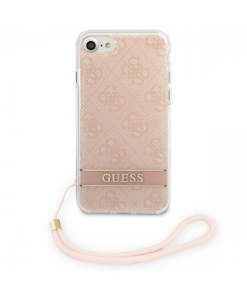 Guess GUOHCI8H4STP iPhone SE 2022 / SE 2020 / 7/ 8 pink/pink hardcase 4G Print Strap
