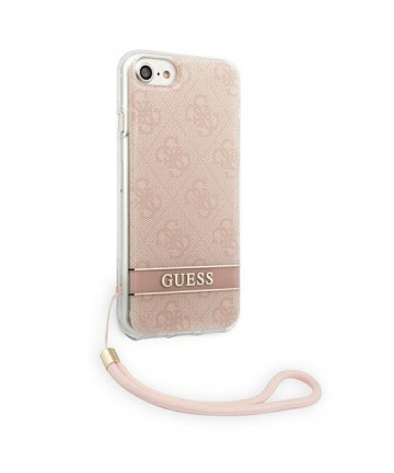 Guess GUOHCI8H4STP iPhone SE 2022 / SE 2020 / 7/ 8 pink/pink hardcase 4G Print Strap