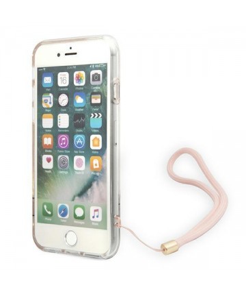 Guess GUOHCI8H4STP iPhone SE 2022 / SE 2020 / 7/ 8 pink/pink hardcase 4G Print Strap
