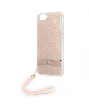 Guess GUOHCI8H4STP iPhone SE 2022 / SE 2020 / 7/ 8 pink/pink hardcase 4G Print Strap