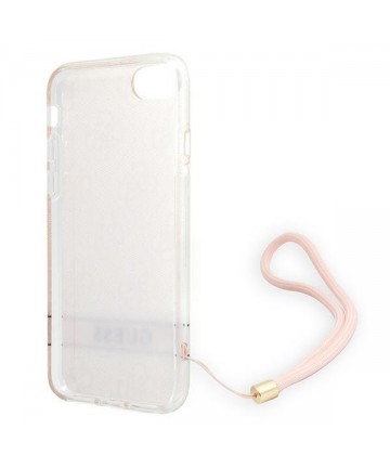 Guess GUOHCI8H4STP iPhone SE 2022 / SE 2020 / 7/ 8 pink/pink hardcase 4G Print Strap
