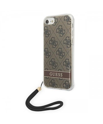 Guess GUOHCI8H4STW iPhone SE 2022 / SE 2020 / 7/ 8 brown/brown hardcase 4G Print Strap