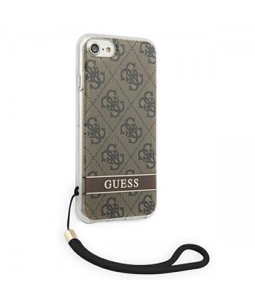 Guess GUOHCI8H4STW iPhone SE 2022 / SE 2020 / 7/ 8 brown/brown hardcase 4G Print Strap