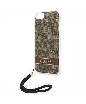 Guess GUOHCI8H4STW iPhone SE 2022 / SE 2020 / 7/ 8 brown/brown hardcase 4G Print Strap