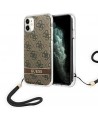 Guess GUOHCN61H4STW iPhone 11 brown/brown hardcase 4G Print Strap