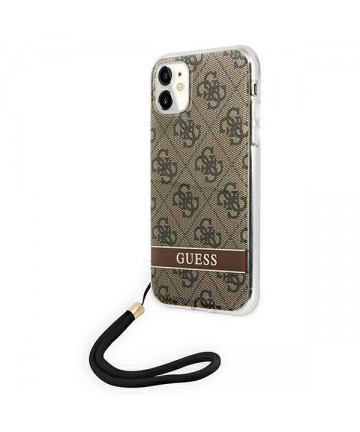 Guess GUOHCN61H4STW iPhone 11 brown/brown hardcase 4G Print Strap