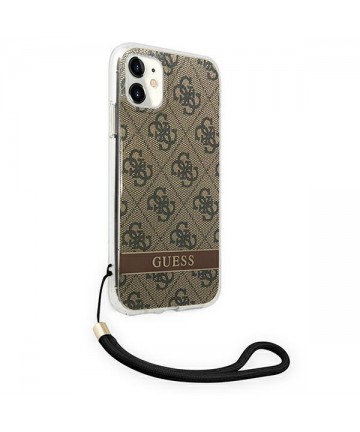 Guess GUOHCN61H4STW iPhone 11 brown/brown hardcase 4G Print Strap