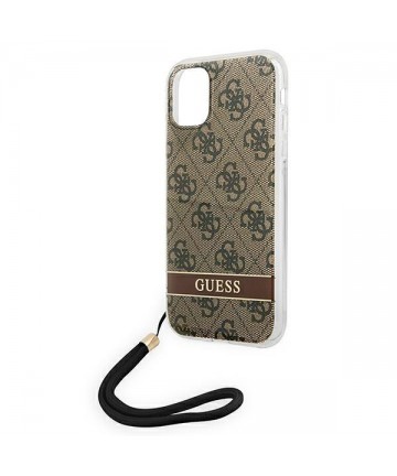 Guess GUOHCN61H4STW iPhone 11 brown/brown hardcase 4G Print Strap
