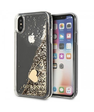 Guess GUOHCPXGLHFLGO iPhone X/Xs gold/gold hard case Glitter Charms