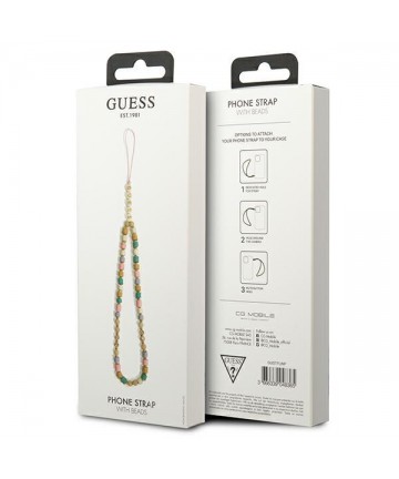 Guess pendant GUSTFLWP Phone Strap pink/pink Heishi Beads