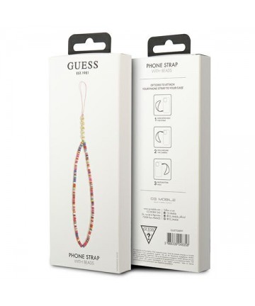 Guess pendant GUSTGMPP Phone Strap multicolor pink/multicolor pink Heishi Beads