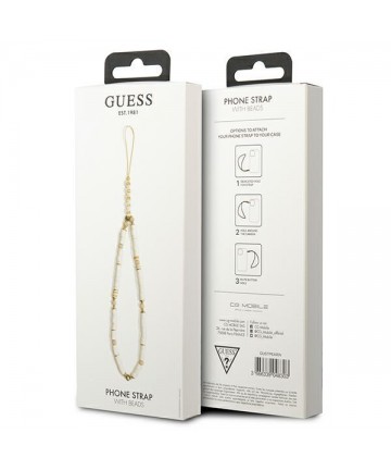 Guess pendant GUSTPEAW Phone Strap white/white Heishi Beads