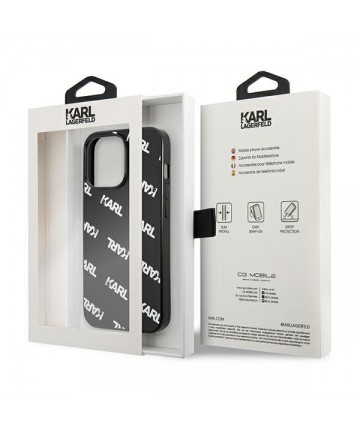 Karl Lagerfeld Allover Case for iPhone 13 Pro / iPhone 13 - Black