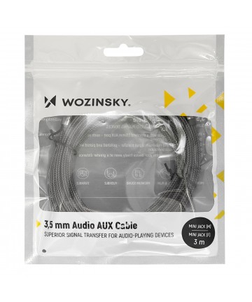 Wozinsky mini jack extension cable (female-male) AUX extension cable 3 m black