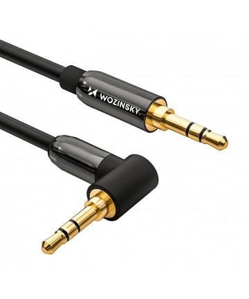 Wozinsky AUX Cable Angled (Male-Male) Mini Jack Cable 1.5m Black