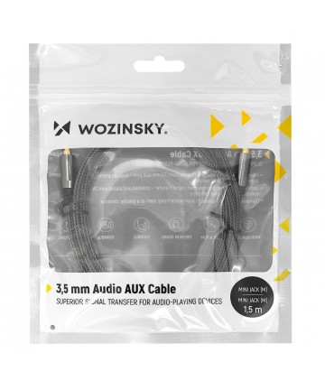 Wozinsky universal mini jack cable 2x AUX cable 1.5 m black