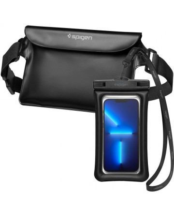 Spigen Aqua Shield A621 Waterproof Hip Bag + Floating Case - Black