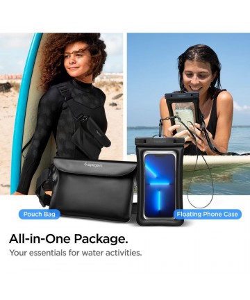 Spigen Aqua Shield A621 Waterproof Hip Bag + Floating Case - Black
